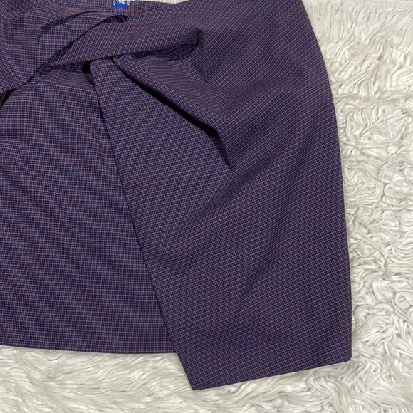Aritzia Babaton Plaid Checkered Twist Front Jethro Mini Skirt - Picture 4 of 10